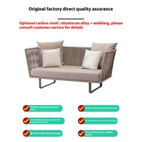 Ensemble mobilier moderne en rotin imperméable pour trois personnes table basse et chaise de protection solaire pour cour, jardin, balcon et loisirs