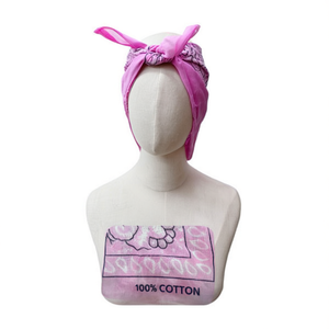 Écharpe carrée en coton rose Angelina à motif de fleurs de cajou 54x54 cm, accessoire de mode pour femmes - Product Image 2