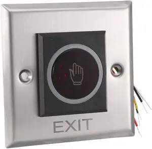 IR Touchless Door Release Exit Button NO/NC/COM Sensor Switch with LED Indicator for Access Control 86mmx86mm Panel 12V 3A