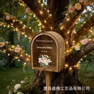 Wooden <b>Wedding</b> Post <b>Box</b> Acrylic Transparent Arched <b>Card</b> Holder For <b>Wedding</b> Decorations - Product Image 4