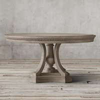 Ensemble table et chaises de salle à manger en bois massif de style campagnard américain, table ronde, style rétro français, simple, table ronde de salle à manger pour la maison