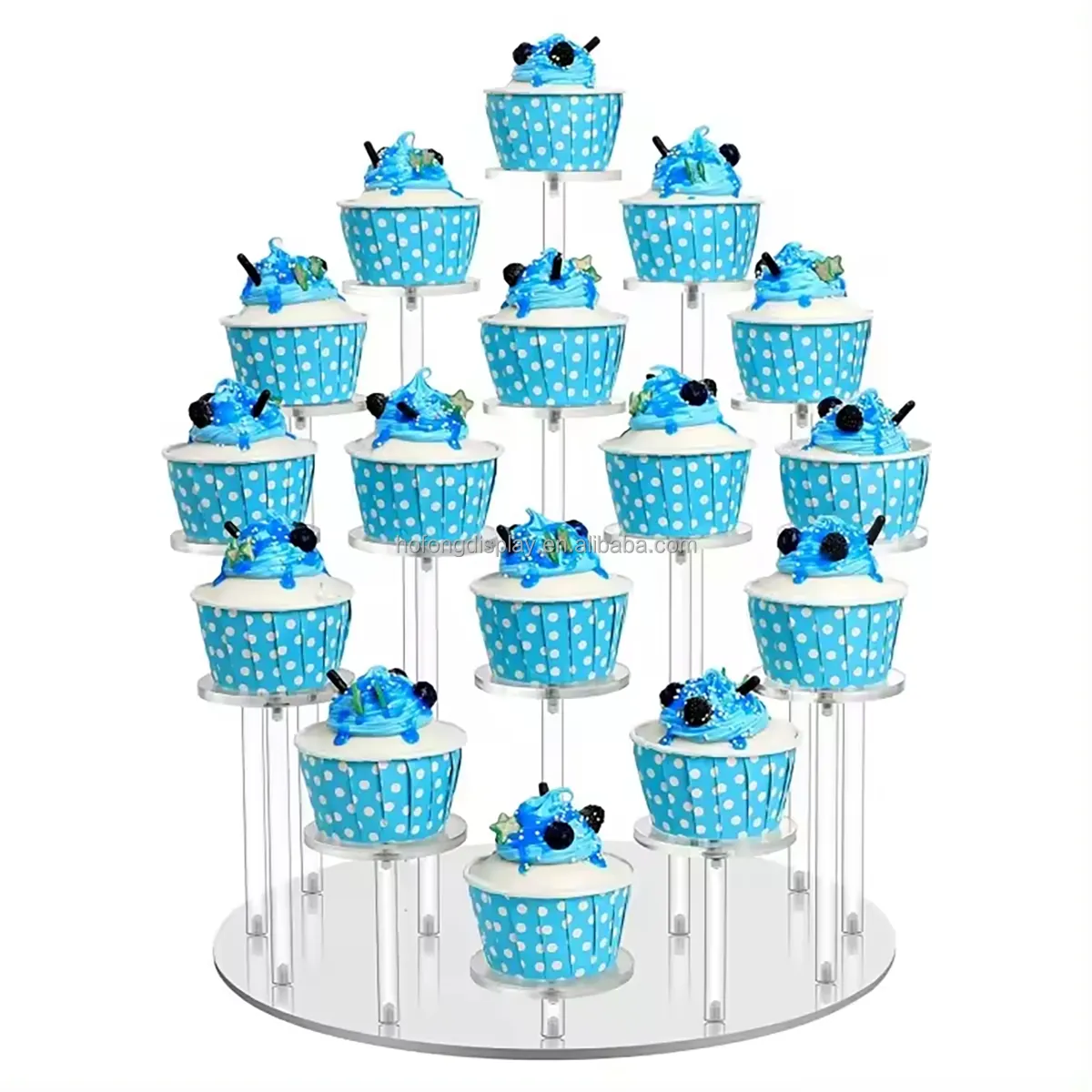 Suporte de acrílico para pastelaria e cupcake, suporte de sobremesa com 16 unidades, para festas, casamentos, aniversários, feriados e natal