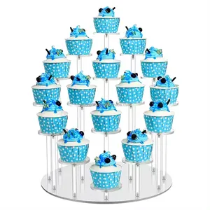 16 Cupcake Acryl Gebak Staan Dessert Stand Voor Feest Bruiloft Verjaardag Kerstmis