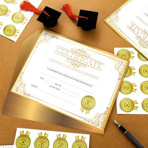 Vente en gros de certificats de reconnaissance Papier de certificat avec des sceaux d'autocollant en or Prix pour les réalisations de diplôme - Product Image 5