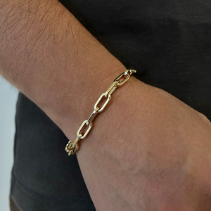 Bracciale LUMINA in Oro 18K Design Minimalista con Cornice Rettangolare, Catena Romana Au750 con Chiusura Unisex - Product Image 3