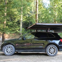 Auvent de camping extérieur imperméable à 270 degrés avec murs inclinés, abri latéral pour toit de voiture, auvent extensible à 270 degrés avec éclairage LED