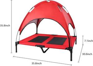 Luxus Camping wasserdicht faltbar Sonnenschutz erhöht Hunde bett mit Baldachin - Product Image 6