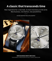 Pour OLEVS 7039 luxe affaires diamant mécanique montre automatique étanche horloge à main Phase de lune Date plongeur hommes Couple