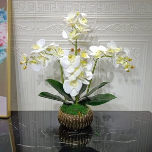 Piante di Orchidee in Vaso di Alta Qualità Direttamente dalla Fabbrica, Fiori Artificiali di Orchidea con Stampa 3D e Tocco Naturale in PU con Vaso Dorato - Product Image 6