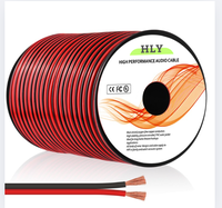 Câble en cuivre recouvert d'aluminium (CCA) rouge et noir 2,0 mm² 14 AWG pour enceintes, câble multibrins à 2 conducteurs