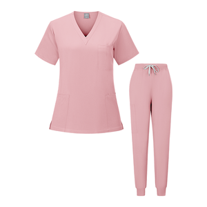 Popular Green Stylish Medical Scrubs <strong>Women</strong> Scrub Nursing Polyester Soft Hospital Surgical Dental Uniforms Sets Shirt and <strong>Trouser</strong> - Product Image 3