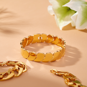 สร้อยข้อมือแฟชั่นแบบโซ่ 316L สแตนเลสสตีล ชุบทอง PVD ทนทาน ดีไซน์ยั่งยืน - Product Image 3