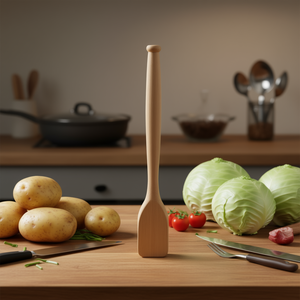 Cabbage Masher Potato Masher Wooden Kitchen <b>Utensil</b> For Cooking Food Prep - Product Image 3