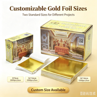 Feuille d'or métallique K 9x9cm pour artisanat de Noël, bricolage artistique, décoration professionnelle