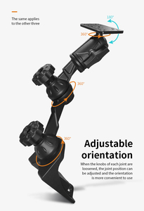 12''Vertical Double Straight Swing Arms Holder W/6.25" X 2" Rectangle Ball Base VIN-TYQ-HB-04L - Product Image 4