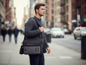 Borsa a tracolla multifunzionale da uomo in nylon con cerniera, casual, portatile, per tutte le stagioni - Product Image 2