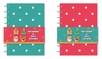 Agenda quotidien durable A5 papeterie scolaire à pois ensemble de journaux en silicone 4 breloques décoratives amusantes cahier à trous de papeterie pour bricolage