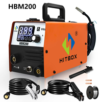Durabilité HITBOX sans gaz 3 en 1 MIG TIG MMA AC DC IGBT onduleur soudage MIG HBM200 soudeur machine à souder