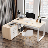 Organisateur de luxe en forme de L Studio Bureau d'étude Design moderne Bureau en bois pour chambre à coucher