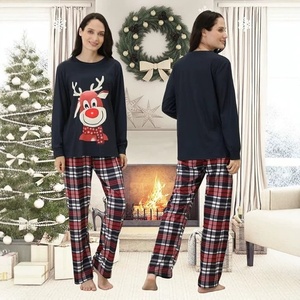 Pijamas de Natal para Família, Conjuntos Personalizados para Pais e Filhos em Algodão com Estampa, Manga Longa, Roupas Confortáveis e Respiráveis para o Natal - Product Image 3