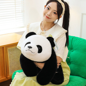 <span class=keywords><strong>Panda</strong></span> géant réaliste brodé Mengbang, peluche super douce, rembourrage en coton PP, vernissage UV, recharge USB, anti-stress - Product Image 4