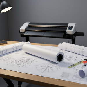Rollo de Papel para Plotter de Formato Ancho, 24 Pulgadas x 150 Pies, 20 Lb, Papel Bond para Diseños Arquitectónicos e Ingeniería CAD - Product Image 2