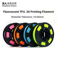 Filament d'imprimante 3D TPU série fluorescente premium 1,75 mm, souplesse 95A, extrusion fluide pour modèles artistiques éclatants