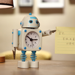 Reloj Despertador Metálico con Forma de Robot para Dropshipping en Shopify, con Brazos con Clip, Movimiento Silencioso y Luz Nocturna para Escritorio Infantil - Product Image 2