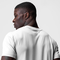 T-shirt de fitness pour homme, taille EU, 75% coton, 25% polyester, séchage rapide, vêtements de sport à manches courtes, t-shirt de course, t-shirt de sport
