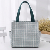 Sac fourre-tout imperméable à motif floral écossais, capacité moyenne, doublure TC, taille personnalisée pour les trajets quotidiens et les repas