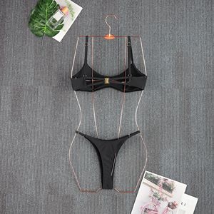 TW 2026 Nouveau design Bikini uni à col en U et taille basse pour petites poitrines, ensemble de bikini sexy <span class=keywords><strong>deux</strong></span> pièces pour femmes - Product Image 4