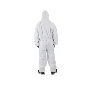 Ropa de Trabajo Protectora Desechable de PP No Tejido <span class=keywords><strong>SMS</strong></span> Microporoso Antiestático, Resistente a Ácidos y Radiación, con Cubrecalzado - Product Image 6