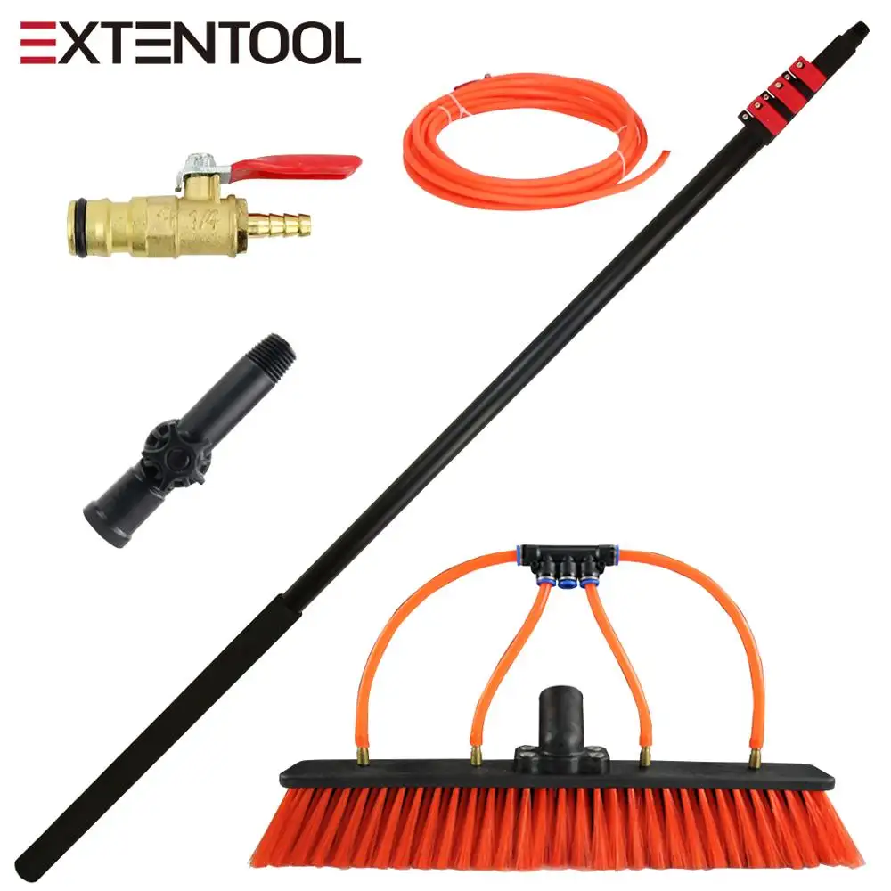 Extenclean שמש ניקוי מברשת טלסקופי ניקוי מסתובב מברשת עם 20FT אלומיניום הארכת מוט מסין יצרן