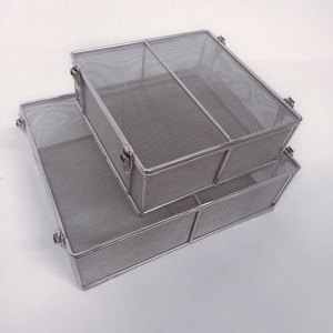 Panier de désinfection personnalisé rond/rectangulaire en acier inoxydable 304, panier en treillis métallique pour le nettoyage des pièces - Product Image 6