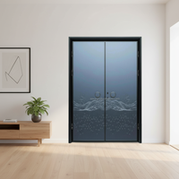 Porte d'entrée principale moderne pour villa, double porte en aluminium moulé, porte de sécurité avec isolation phonique pour ferme, école, cuisine