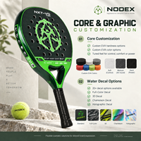 Raquette de padel NODEX, fabricant OEM de premier plan, haute qualité, logo personnalisé, dernier système de trous intelligents, fibre de carbone, forme spéciale, impression 3D.