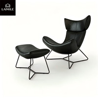 Fauteuil de salon pivotant moderne à dossier haut avec repose-pieds, en cuir, fauteuil individuel de détente, mobilier de salon personnalisable