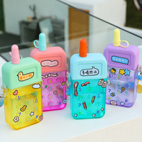Gourde en plastique créative et adorable pour étudiants et enfants avec une sangle transversale inclinée pour une utilisation en extérieur