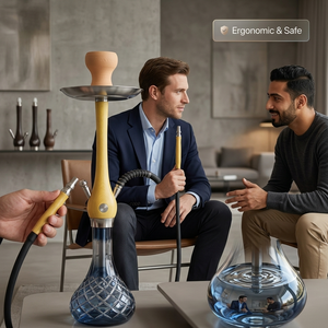 Nouvel ensemble de chicha arabe jaune avec étui en <span class=keywords><strong>bois</strong></span> et cuir, style européen et américain, pour la maison et les bars - Product Image 3