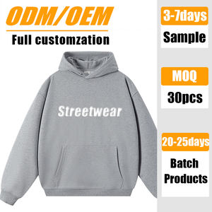Wholesale 400G Heavyweight <b>Fleece</b> Cotton Blank Hoodies Top-Quality <b>Oversized</b> Custom Logo Men's Loose <b>Hoodie</b> - Product Image 1