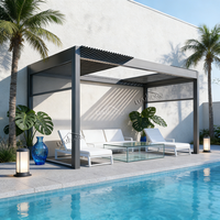 Pergola rétractable entièrement automatique en aluminium, abri de jardin, rangement extérieur, toit à lames orientables, imperméable, abri pliant électrique, ombrage naturel