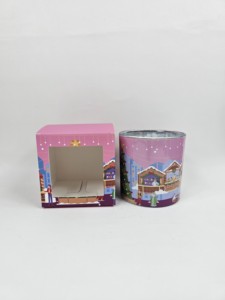 Jialong Houseware Christmas Scented Paraffin Wax Candle Metal <b>Jar</b> Cylinder Shape Machine-Made Art Candle 20-40 Hours Burning - Product Image 2
