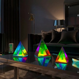 3D Pyramid Bedroom Decor RGB Atmosphere Night Light USB Desktop Decorative Lamp Creative <b>Magic</b> Cube <b>Box</b> Room Decorate Lighting - Product Image 6