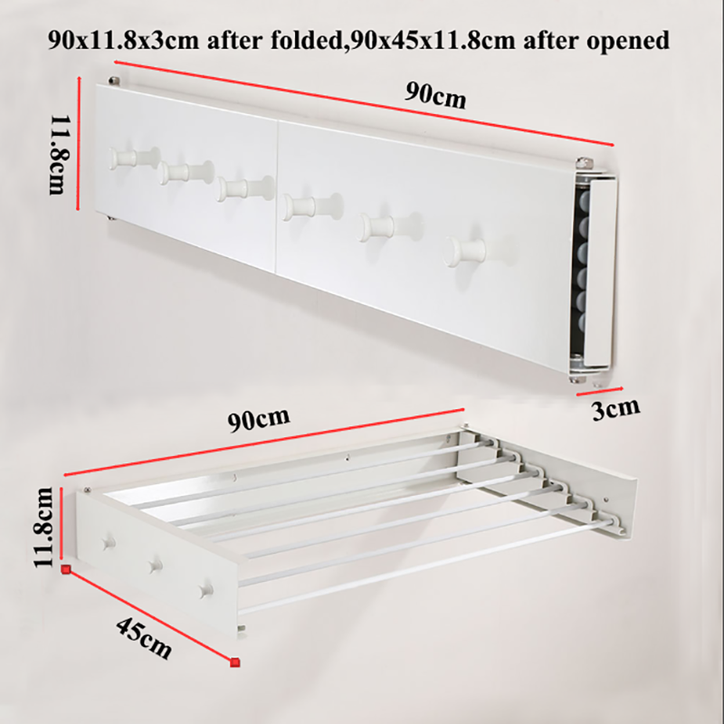 W1608A White 90cm with 6 Hooks