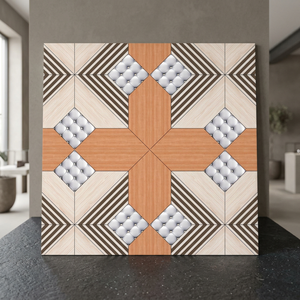 Carreaux de sol en céramique semi-mat effet pierre métallique 40x40cm, porcelaine émaillée, pour la décoration intérieure de salle de bain - Product Image 5