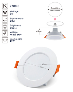 Chất lượng cao 7W 10W 3 inch 4 inch lõm gắn trần thông minh Alexa điều khiển chiếu sáng thương mại Led RGB Downlight - Product Image 4