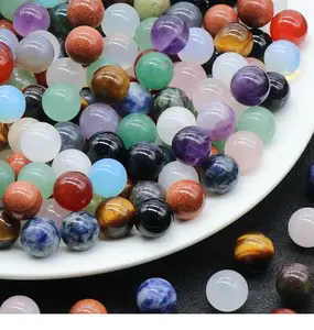 10MM circolare pietra naturale perline trattamento cristallo Chakra gemma roccia fascino Mix casuale per collana orecchini gioielli