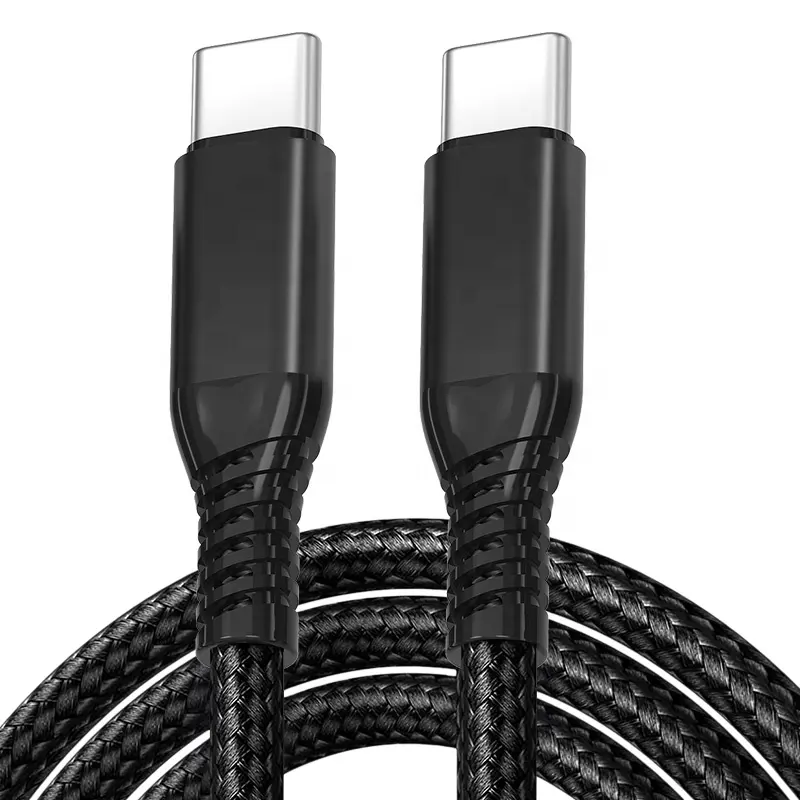 Hot Sale Custom Black Type C To Type C Mobile Phone USB C 3A Fast Charging Data Cable
