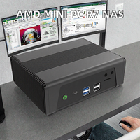 AMD Quad Core Mini PC R7 5825U 5800U Router Lunak Baru Server NAS 4x Intel I226-V 2.5G Perangkat Firewall 3*NVMe 2*SATA 3x4K UHD