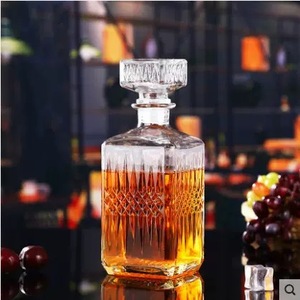 Khắc Vuông Pha Lê rượu <span class=keywords><strong>Whisky</strong></span> Decanter và Bourbon Kính thiết lập với lưu trữ Hộp quà tặng cho công ty cổ phần - Product Image 4